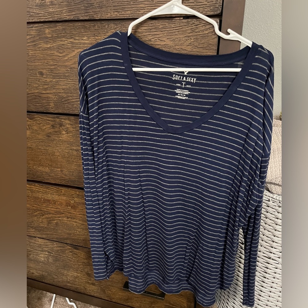 American Eagle striped long sleeve top